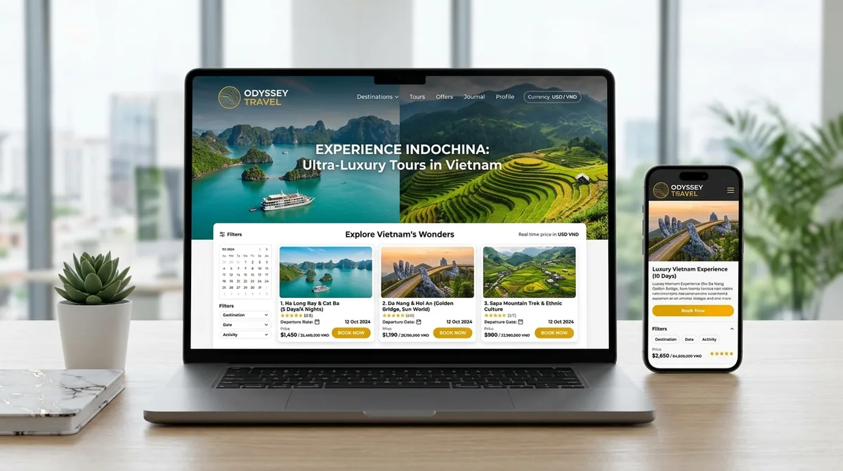 Thiết Kế Website Du Lịch & Đặt Tour Chuyên Nghiệp Chuẩn SEO 2026