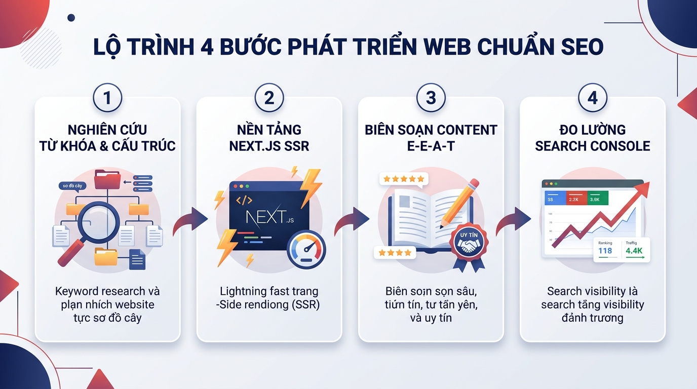 Lộ trình 4 giai đoạn chuẩn hóa kỹ thuật SEO từ khâu lập trình mã nguồn - WEB 247 AGENCY