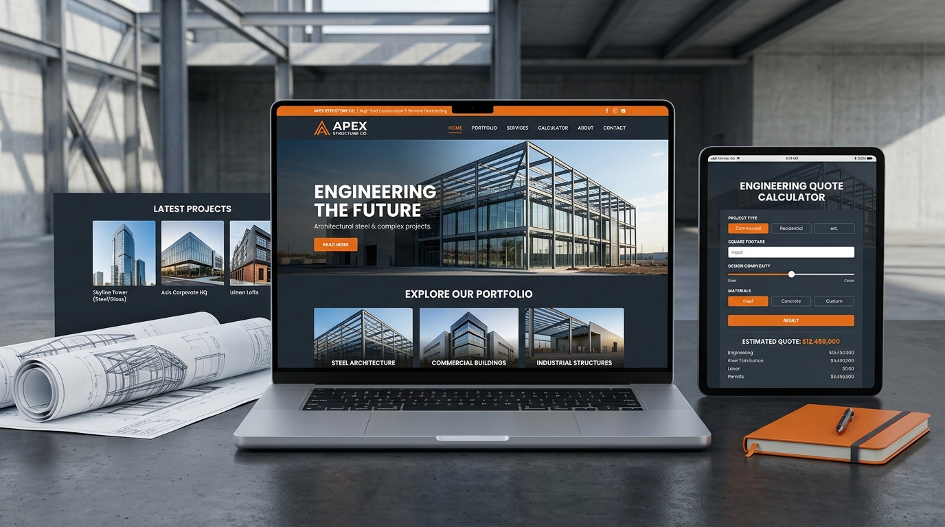 Demo website công ty xây dựng và nhà thầu kiến trúc 2026