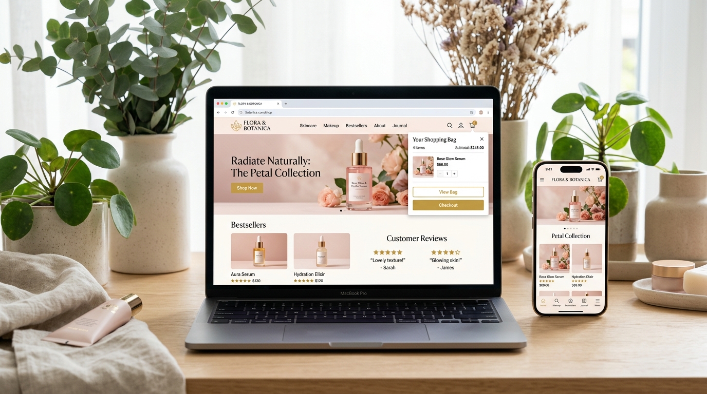 Demo website mỹ phẩm và skincare cao cấp 2026