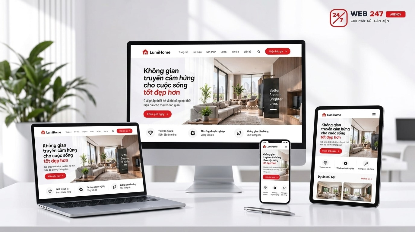Website cá nhân hiển thị trên đa thiết bị