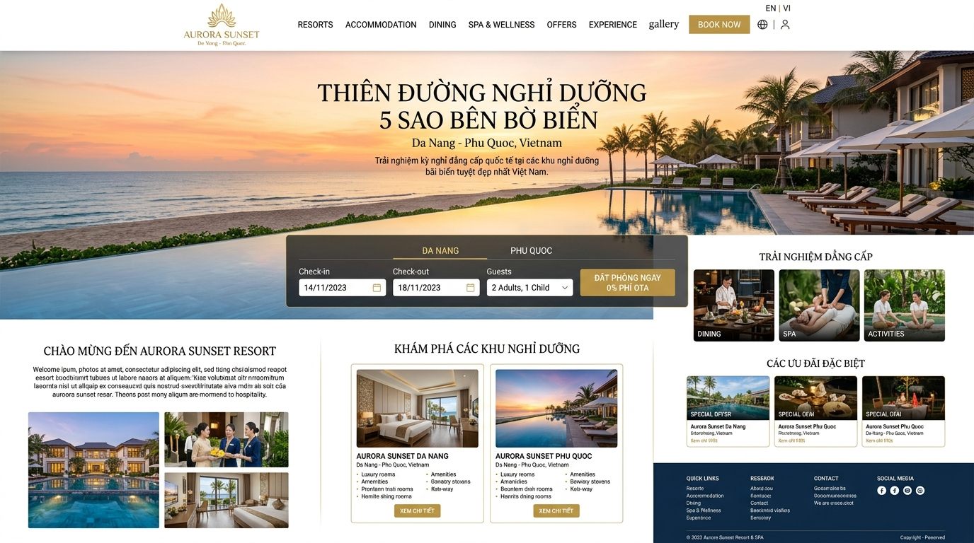 Giao diện đẳng cấp luxury cho spa