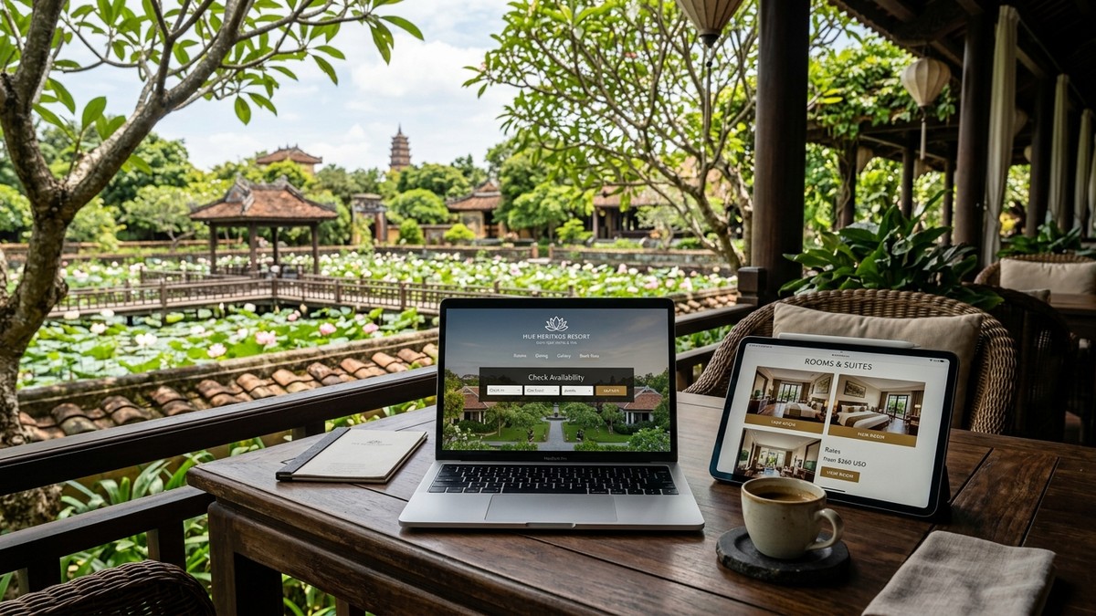 Mẫu thiết kế website khách sạn resort homestay tại Huế - WEB 247 AGENCY